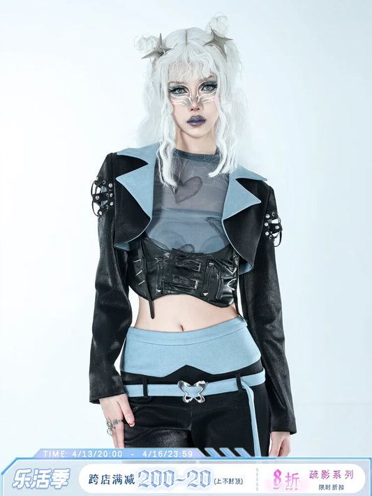 Mystic Charm: Y2K Noir Blazer for Enchanted Nights