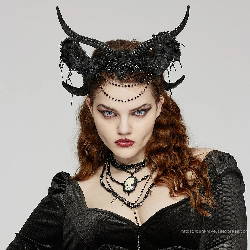 Gothic Enchanted Demon Horn Headpiece