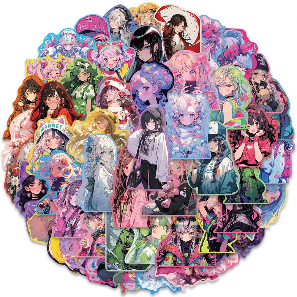 Anime Girl Cartoon Decoration Sticker