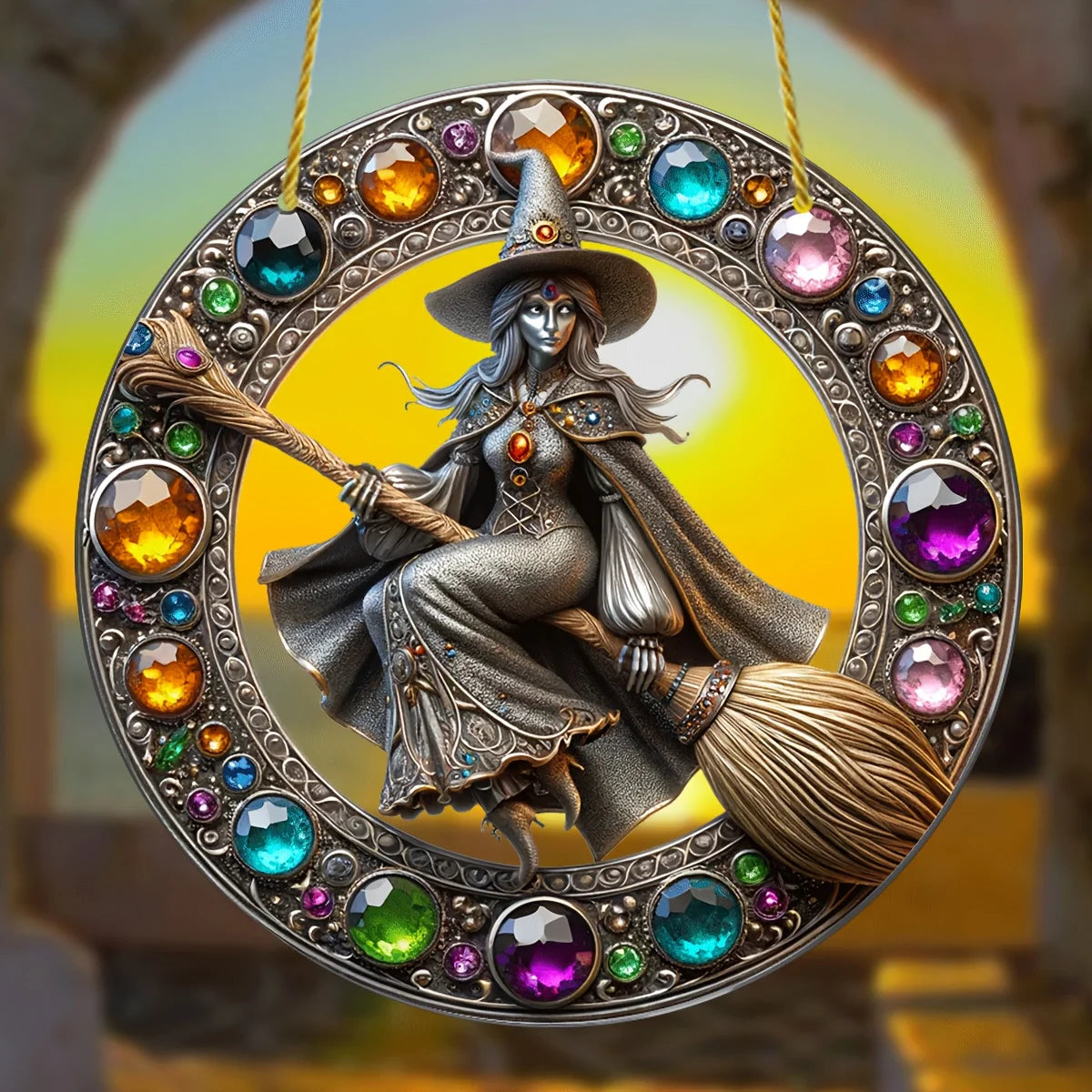 Mystic Witch Acrylic Sun Catcher Wall Art