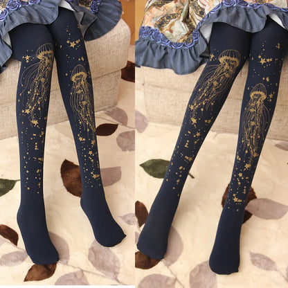Sweet Jellyfish Printed Lolita Pantyhose