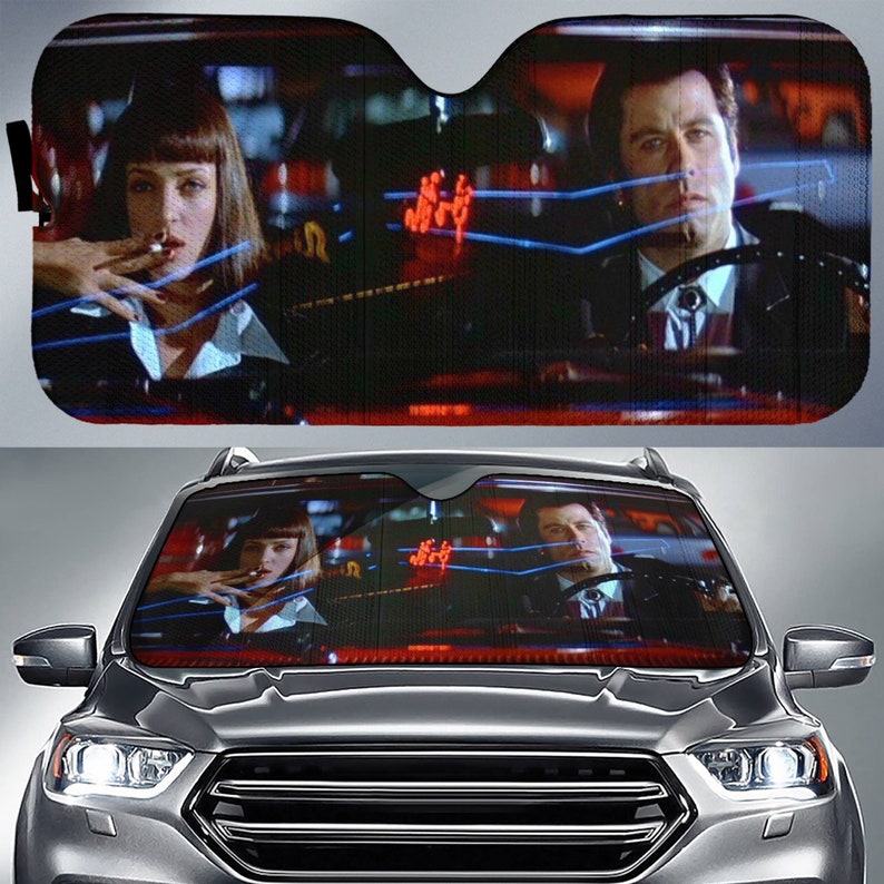 Uma's Cool Shield: Pulp Fiction Car Sun Shade