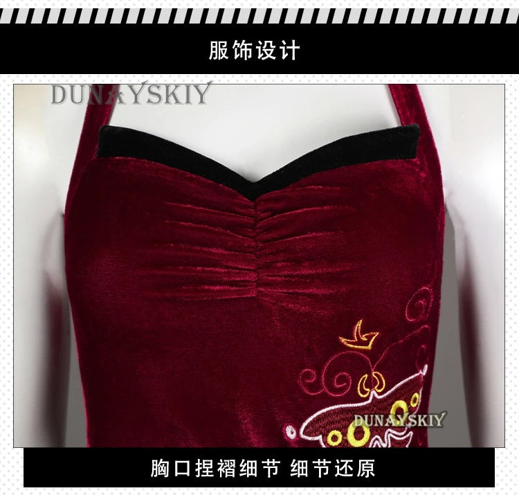 Ada Wong Evil Cheongsam Cosplay Costume Set