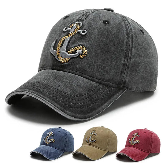 Vintage Anchor Cotton Baseball Cap - Unisex