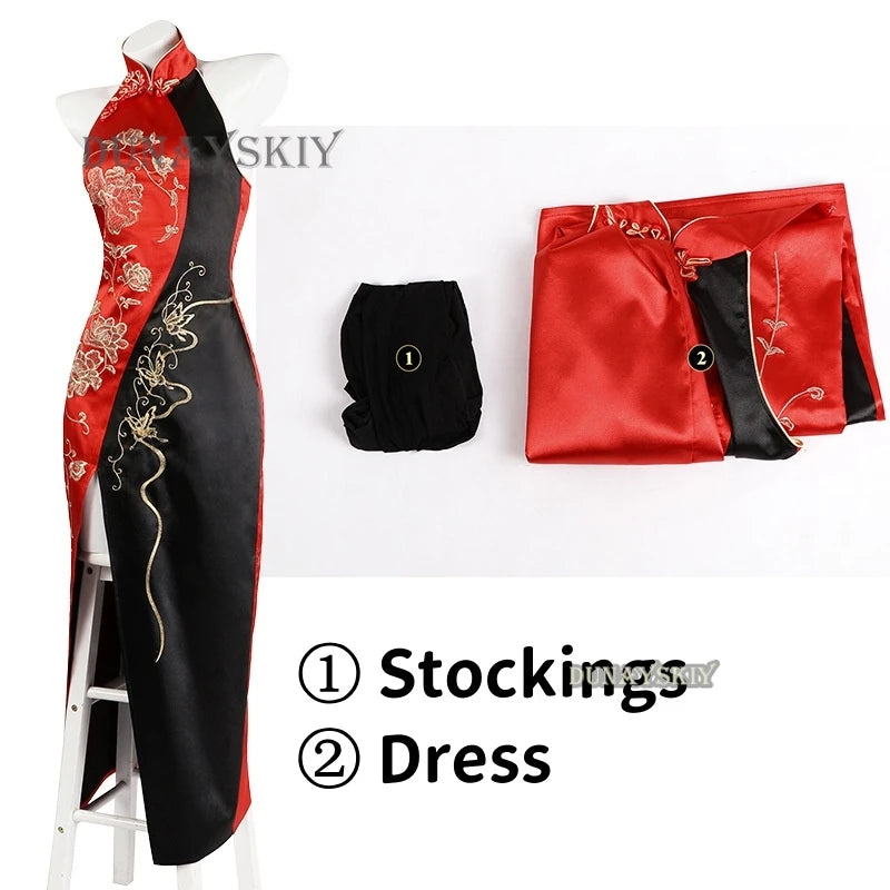 Ada Wong Evil Cheongsam Cosplay Costume Set