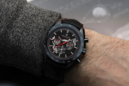 Pagani Moon Black Skeleton Quartz Chrono Watch