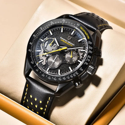 Pagani Moon Black Skeleton Quartz Chrono Watch