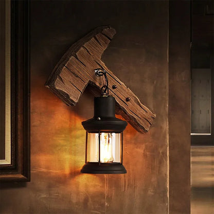 Wooden Wall Lamp for Living Room