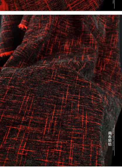“Rich Red Velvet Textured Apparel Fabric for DIY”