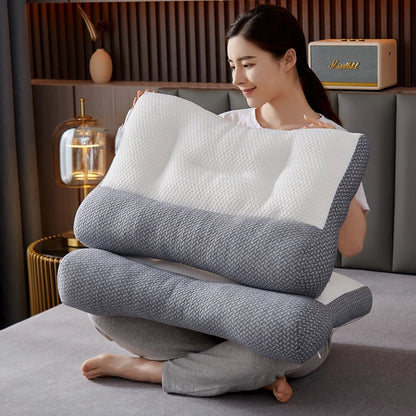 MemoryEase Ergonomic Pillow - Soft Cotton Comfort