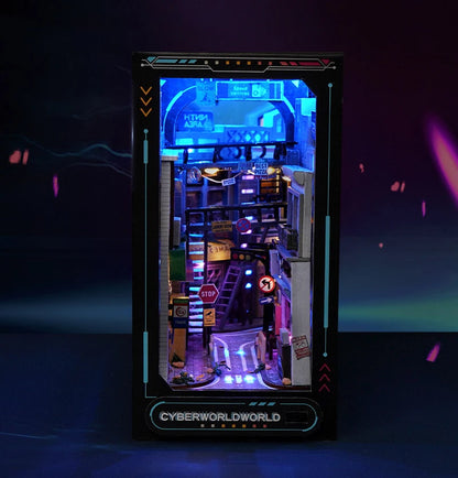 Cyberpunk DIY Book Nook Model Kit for Creative Room