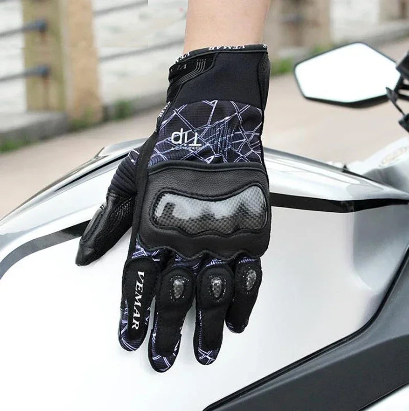 V-176 Touchscreen Leather Riding Gloves - Unisex