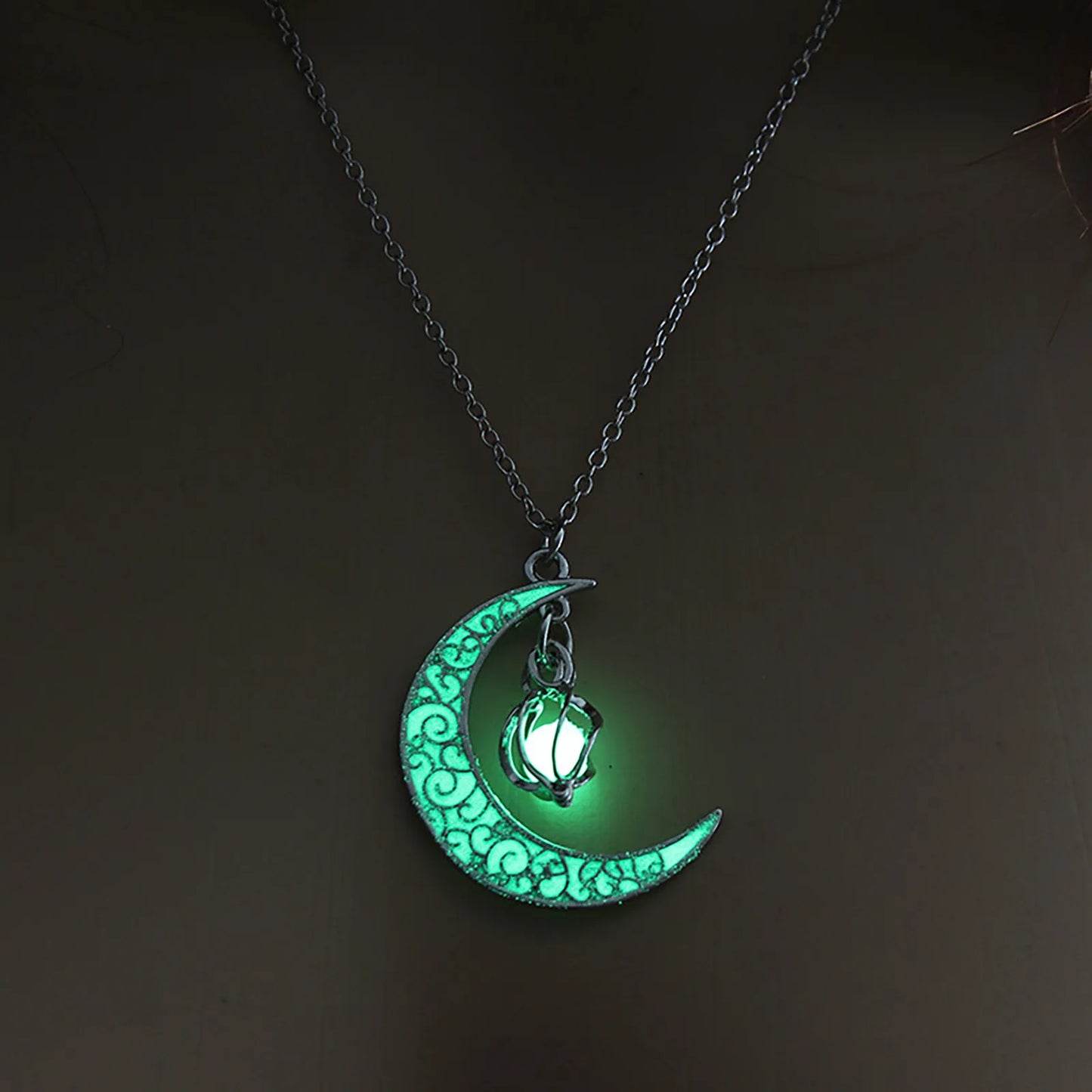 GlowMoon Choker: Luminous Pendant for Teens & Women