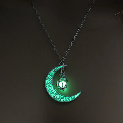 GlowMoon Choker: Luminous Pendant for Teens & Women
