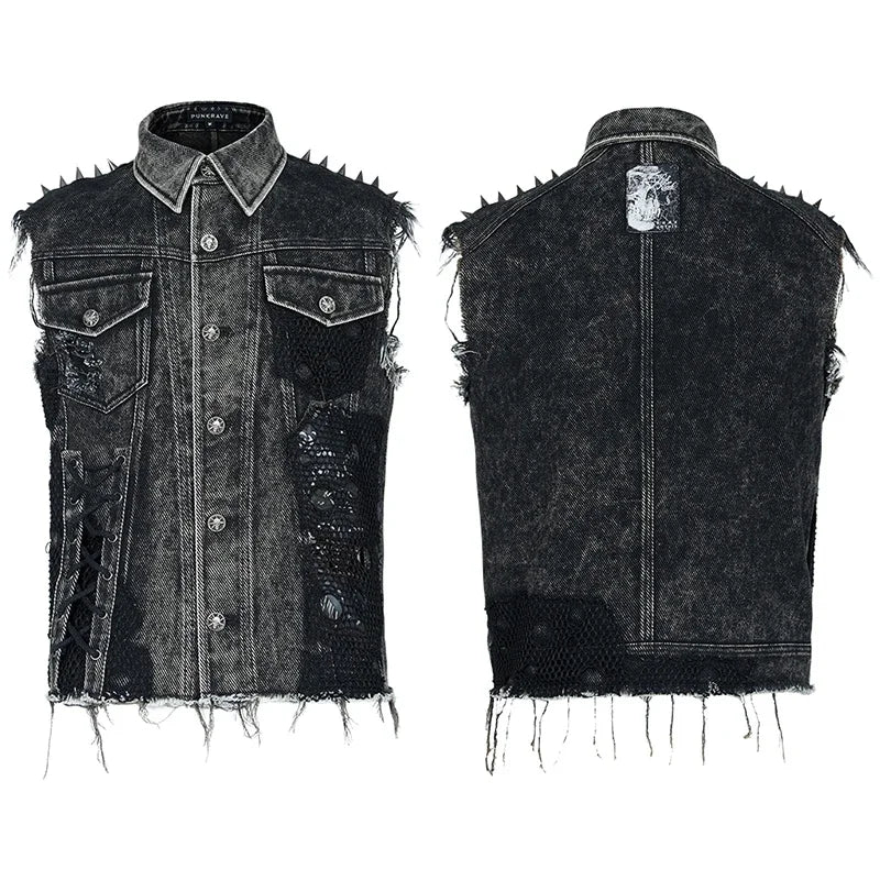 Decayed Streetwear Denim Vest for Aficionados