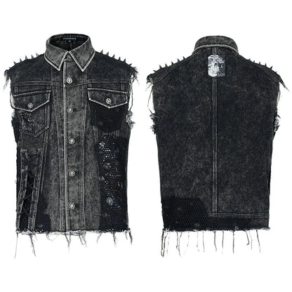 Decayed Streetwear Denim Vest for Aficionados