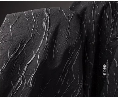 Eco Pleat: Black Nylon-Rayon Fabric for Design Creations