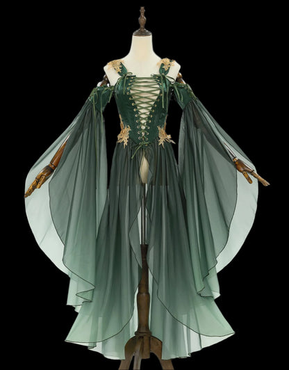 Meowcos Enchanted Green Elf Dress