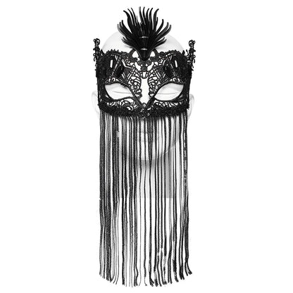Gothic Fringed Lace Coffin Eye Mask