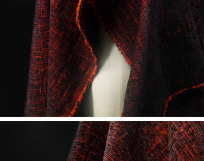 “Rich Red Velvet Textured Apparel Fabric for DIY”