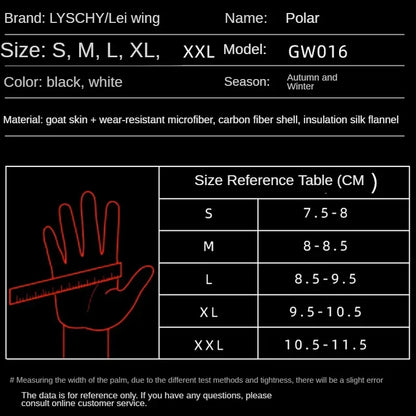 LYSCHY Winter Waterproof Leather Motorcycle Gloves
