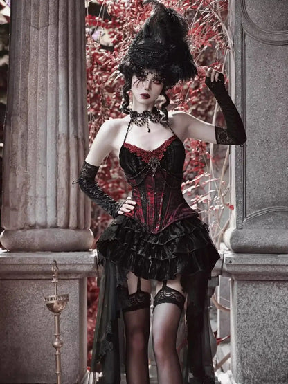 Velvet Chic: Camisole, Waistband & Skirt Set