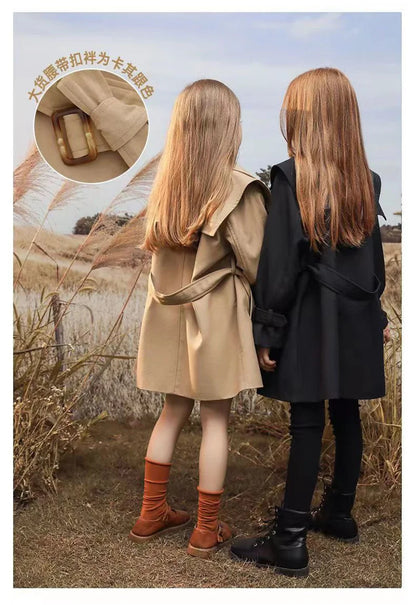 Spring Autumn Girls Trench Coat