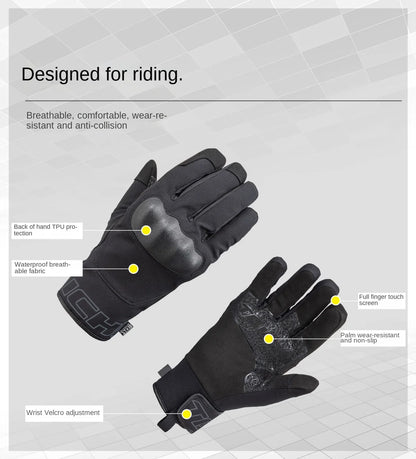 TAICHI Winter Moto Gloves: Waterproof & Touchscreen