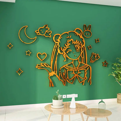 3D Cartoon Sailor Moon Acrylic Wall Art Decor