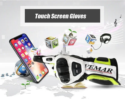 V-176 Touchscreen Leather Riding Gloves - Unisex