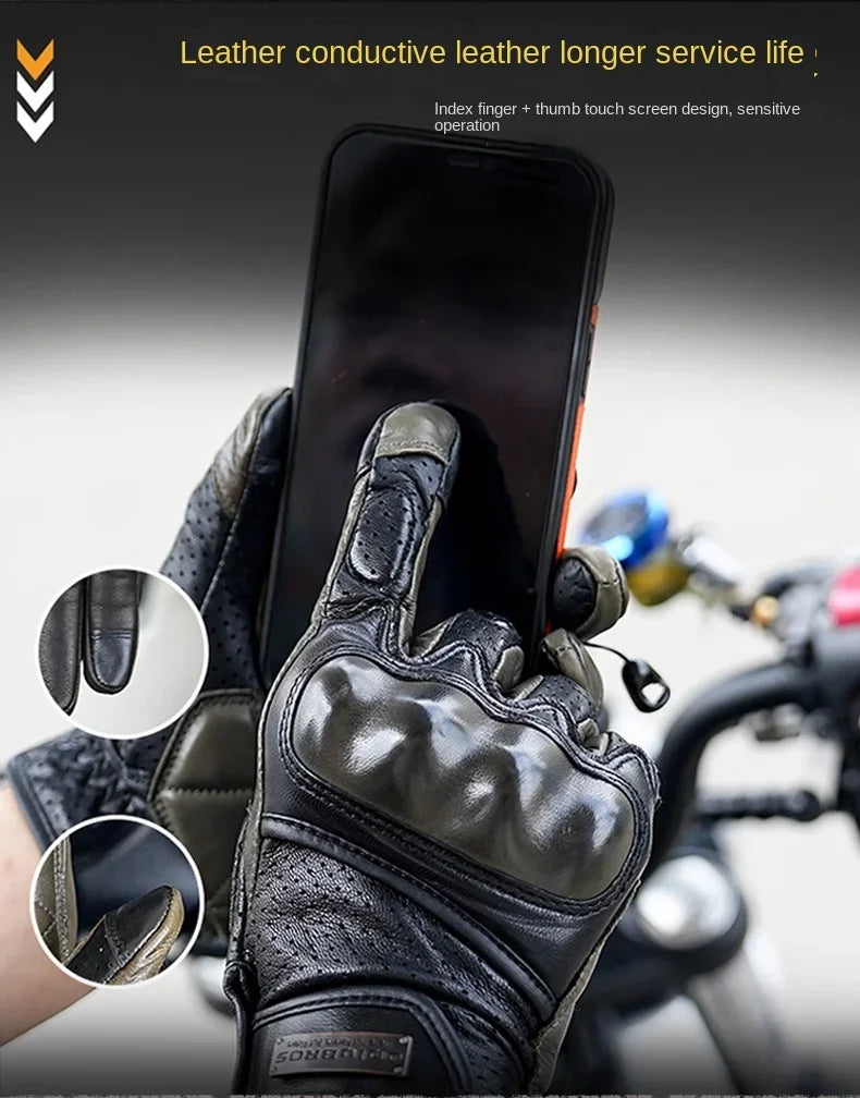 Retro Racer Touchscreen Gloves - Spring & Summer