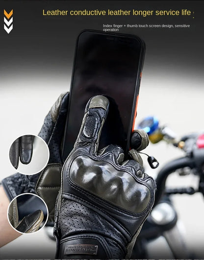 Retro Racer Touchscreen Gloves - Spring & Summer