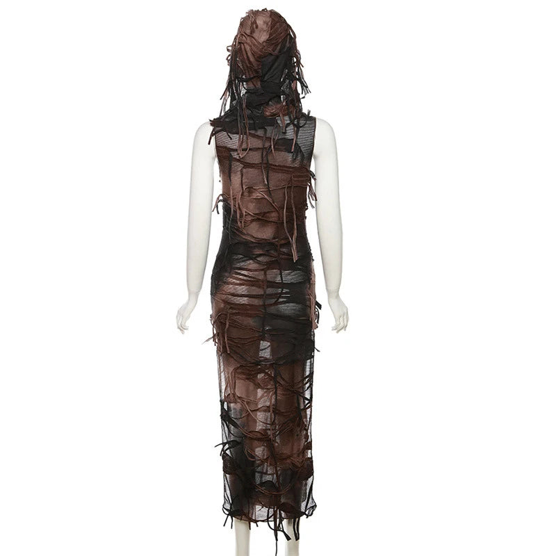 Tie Dye Hooded Grunge Dress