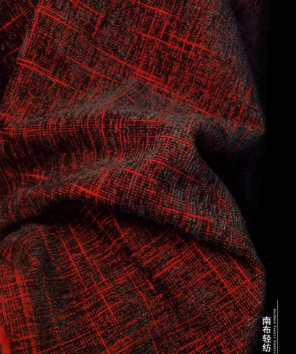 “Rich Red Velvet Textured Apparel Fabric for DIY”