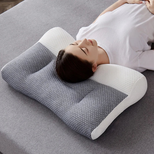 MemoryEase Ergonomic Pillow - Soft Cotton Comfort