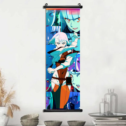 Cyber Rebecca Scroll Canvas: Futuristic Wall Art
