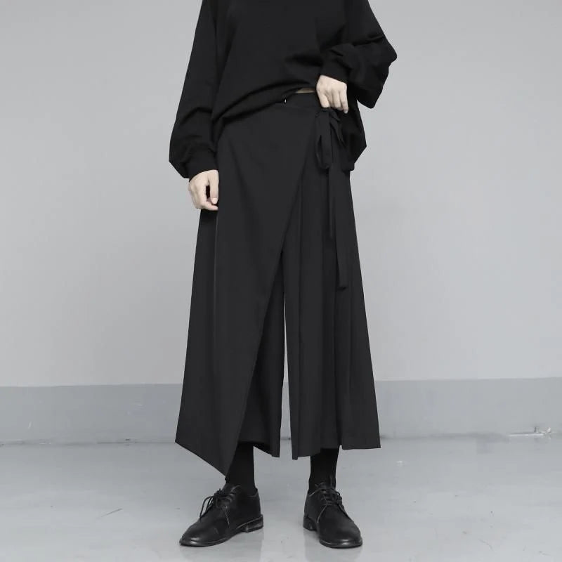 Casual Fashion Solid Bandage Loose Pants