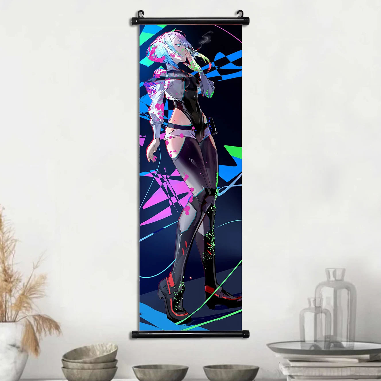 Cyberpunk Rebecca: Vibrant Wall Art