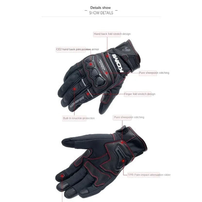 KOMINE GK-856 Windproof Sheepskin Moto Gloves