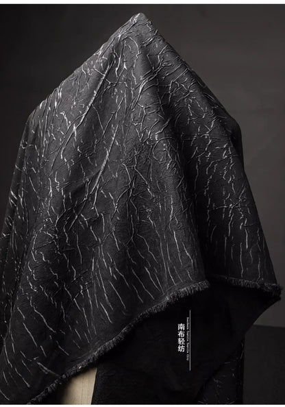 Eco Pleat: Black Nylon-Rayon Fabric for Design Creations
