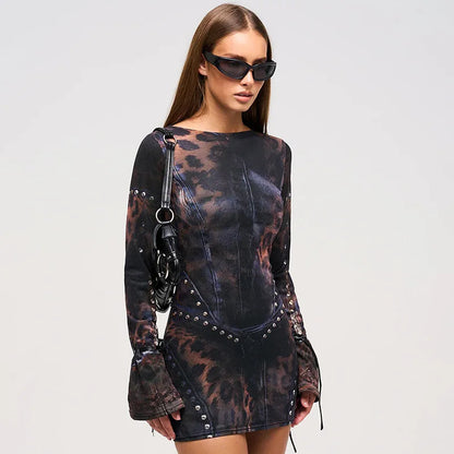 Vintage Chic Bodycon Mini Dress for Stylish Nights