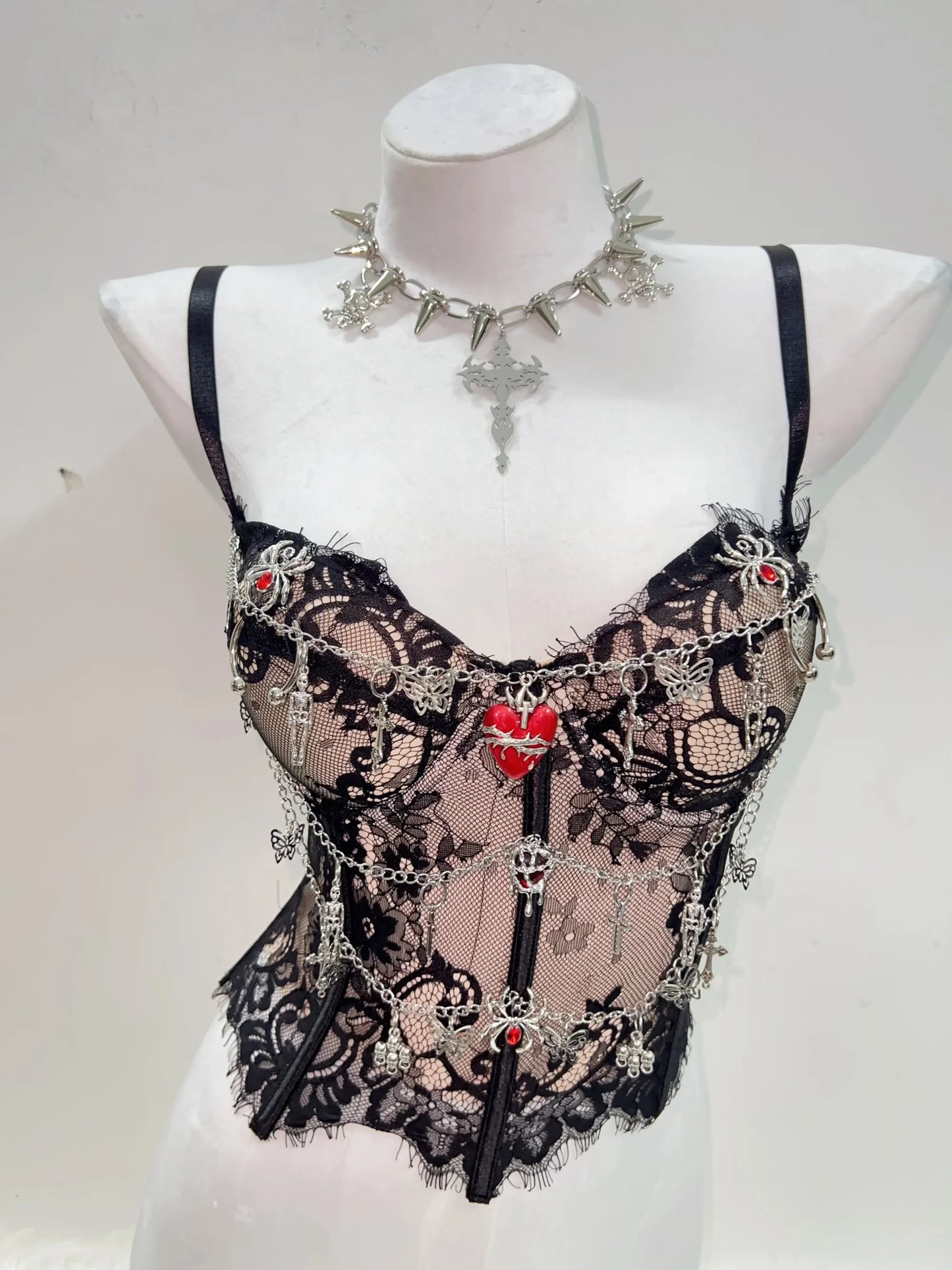 Gothic Y2K Lace Crop Tank
