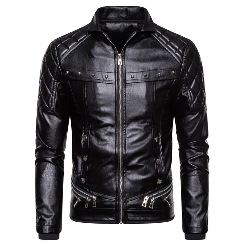 Leather Jacket Men Autumn