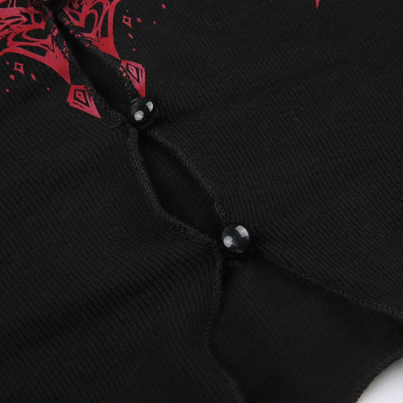 Dark Grunge E-Girl Crop Set – Skull Style