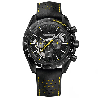 Pagani Moon Black Skeleton Quartz Chrono Watch