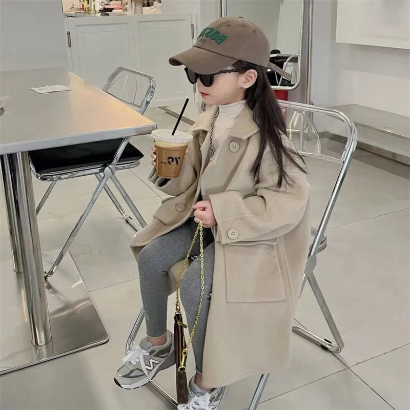 Woolen Coat Super Cute Casual Windbreaker