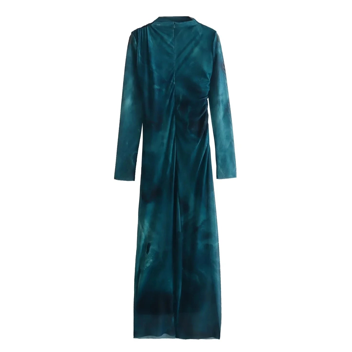Elegant Print Tulle Midi Dress for Timeless Style