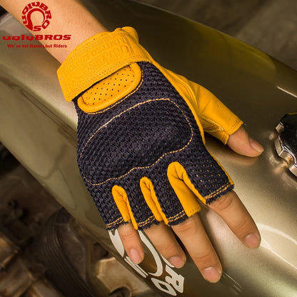 Retro Breeze Half-Finger Motorcycle Gloves
