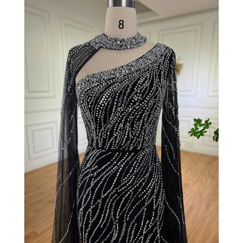 Serene Hill Black Mermaid Elegant Evening Dresses