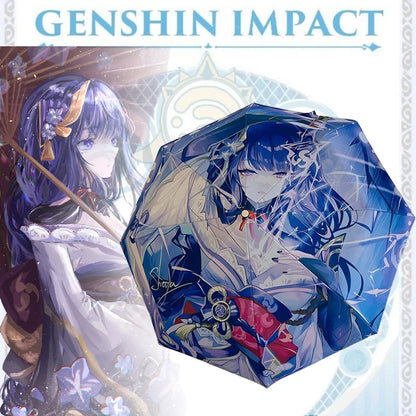 Genshin Impact Anime 3-Fold Umbrella - Raiden Style